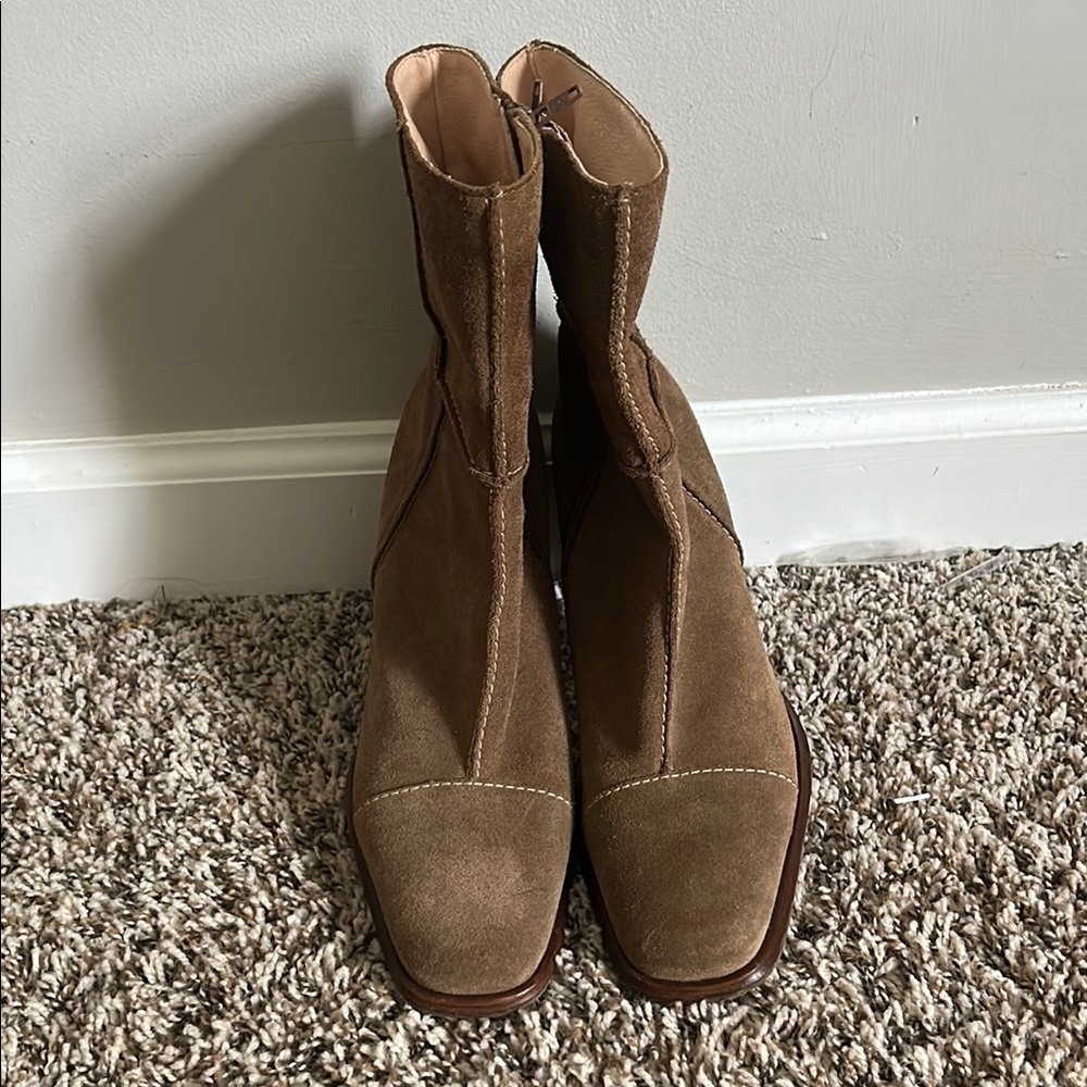 Brown Suede Ankle Boots